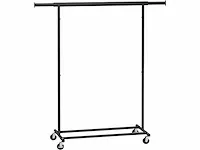 Mira home - kledingrek zwart - verstelbaar - ruimtebesparend - modern design - (92-132) x 45,4 x 160 cm