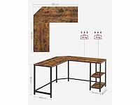 Mira home - mira home - bureau - laptop tafel - l-vormig - hout/metaal - bruin/zwart - 138x138x75 - afbeelding 3 van  3