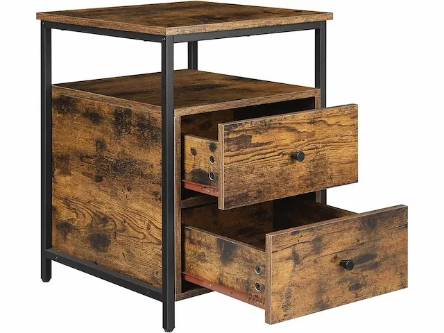 Mira home - nachtkastje - bijzettafel - slaapkamer - kamer - vintage - ?45x45x60 - afbeelding 1 van  3