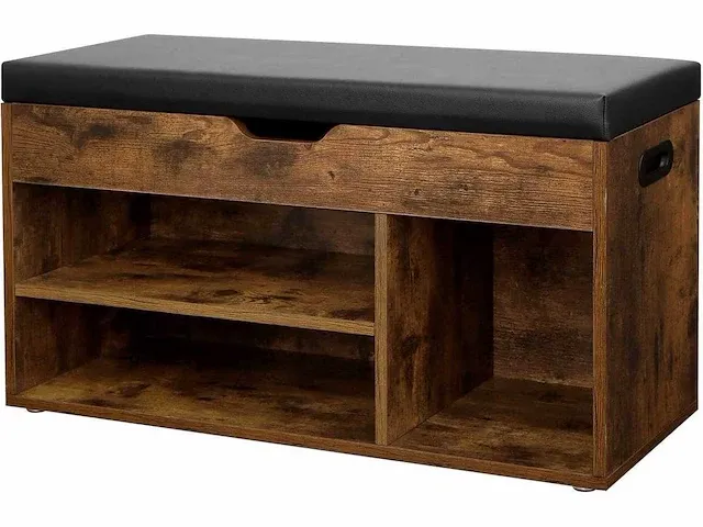 Mira home - schoenbank - bank - schoenenrek - opbergruimte onder de zitting - hal, woonkamer, slaapkamer - schoenenkast - 150 kg draagvermogen - 80 x 30 x 44 cm - afbeelding 1 van  3