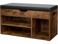 Mira home - schoenbank - bank - schoenenrek - opbergruimte onder de zitting - hal, woonkamer, slaapkamer - schoenenkast - 150 kg draagvermogen - 80 x 30 x 44 cm - afbeelding 1 van  3