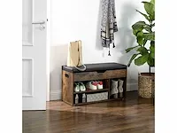 Mira home - schoenbank - bank - schoenenrek - opbergruimte onder de zitting - hal, woonkamer, slaapkamer - schoenenkast - 150 kg draagvermogen - 80 x 30 x 44 cm - afbeelding 2 van  3