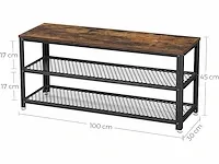 Mira home - schoenenbank - schoenenrek - schoenenkast - opbergrek - 100x30x45 - afbeelding 3 van  3