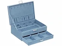 Mira home - sieradendoos - sieradenopberger - lichtblauw - suede - ?27x10.5x18.5cm