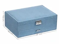 Mira home - sieradendoos - sieradenopberger - lichtblauw - suede - ?27x10.5x18.5cm - afbeelding 3 van  3