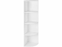 Mira home hoekkast - boekenkast - wit - hout - 129.5x30x30 - afbeelding 1 van  3