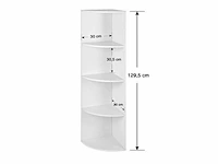 Mira home hoekkast - boekenkast - wit - hout - 129.5x30x30 - afbeelding 3 van  3