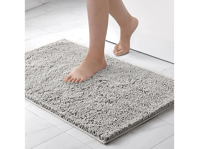 Miulee badmat 70 x 120 cm, lichtgrijs - afbeelding 1 van  2
