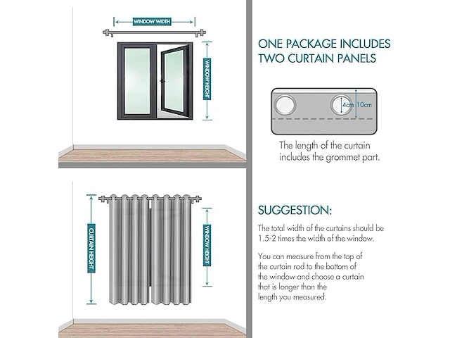 Miulee verduisteringsgordijnen - afbeelding 2 van  4