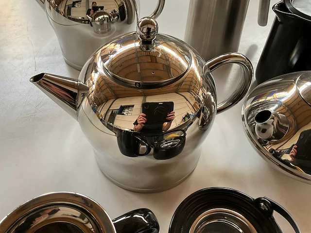 Mix kavel diverse koffie/thee kannen van o.a. leopold vienna & bredemeijer - afbeelding 11 van  16