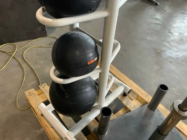Mix medicine balls barbell rek 2x barbells krachtstation - afbeelding 4 van  7