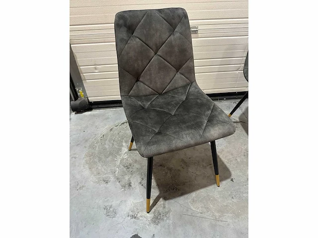 Mix set eetkamerstoelen khaki groen velvet (6x) - afbeelding 2 van  8