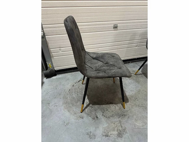 Mix set eetkamerstoelen khaki groen velvet (6x) - afbeelding 3 van  8