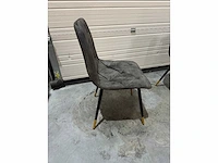 Mix set eetkamerstoelen khaki groen velvet (6x) - afbeelding 3 van  8