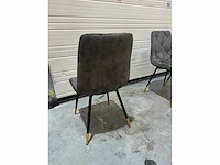 Mix set eetkamerstoelen khaki groen velvet (6x) - afbeelding 4 van  8