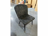 Mix set eetkamerstoelen khaki groen velvet (6x) - afbeelding 5 van  8