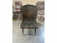 Mix set eetkamerstoelen khaki groen velvet (6x) - afbeelding 6 van  8