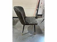 Mix set eetkamerstoelen khaki groen velvet (6x) - afbeelding 7 van  8
