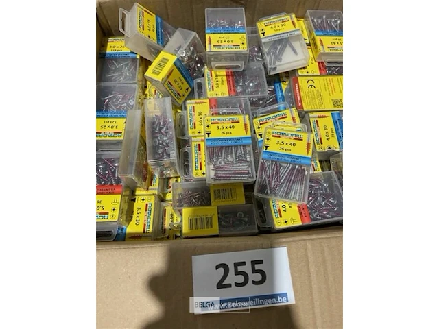Mix van 100 doosjes rotadrill houtschroeven verschillende maten - afbeelding 1 van  3