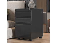 Mobiel voetstuk met 3 lades - zwart - afbeelding 2 van  9