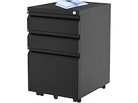 Mobiel voetstuk met 3 lades - zwart - afbeelding 3 van  9