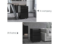 Mobiel voetstuk met 3 lades - zwart - afbeelding 5 van  9