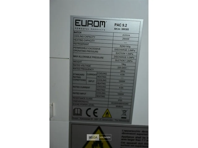 Mobiele airco eurom pac 9.2 - afbeelding 5 van  5