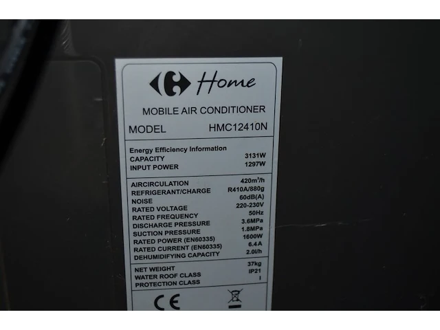 Mobiele airconditioner carrefour home hmc 12410n - afbeelding 5 van  5