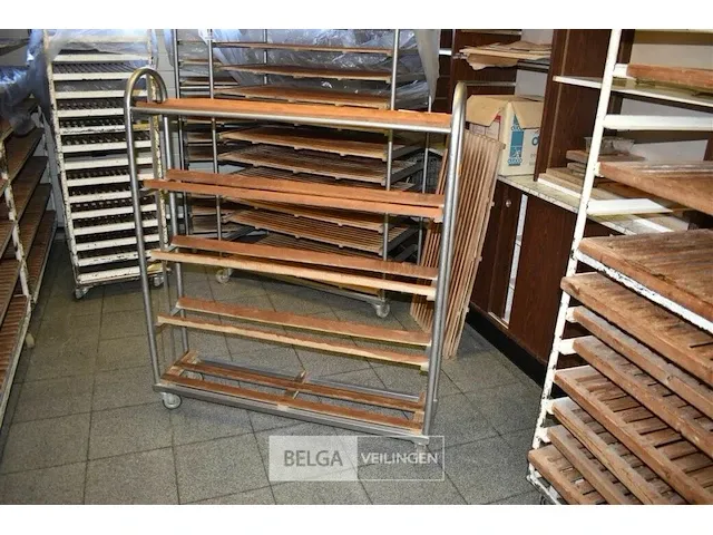 Mobiele broodrek, metaal, 25x107x130. - afbeelding 1 van  2