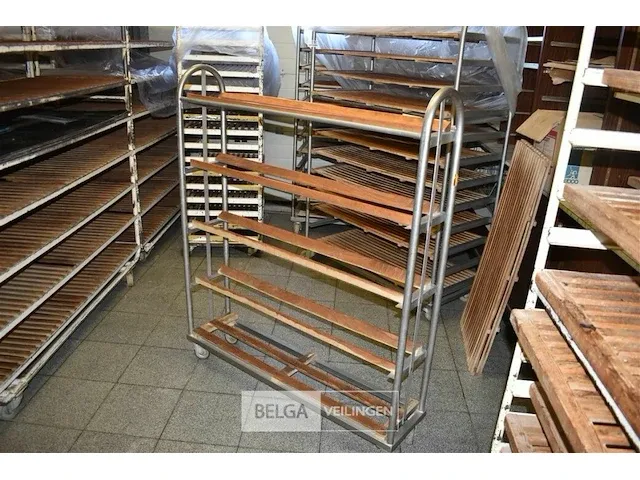 Mobiele broodrek, metaal, 25x107x130. - afbeelding 2 van  2