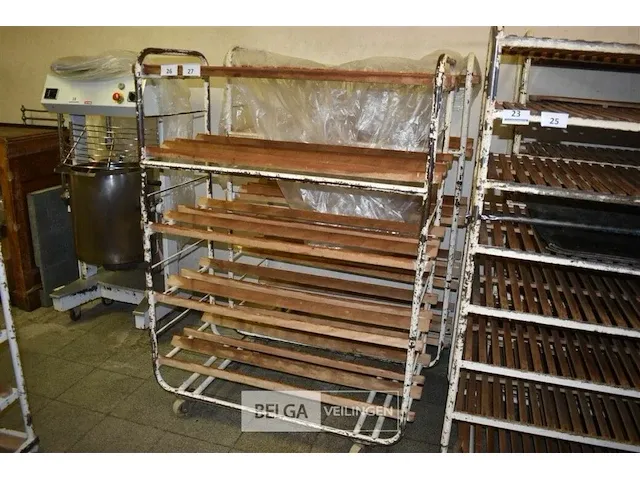 Mobiele broodrek, metaal, 50x110x153. - afbeelding 1 van  2
