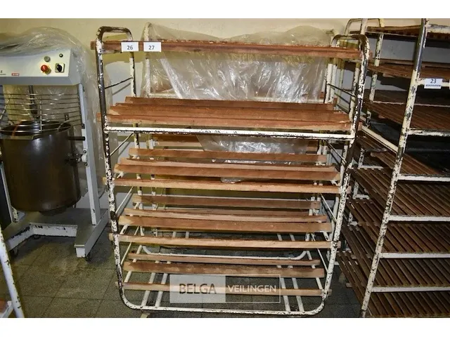 Mobiele broodrek, metaal, 50x110x153. - afbeelding 2 van  2