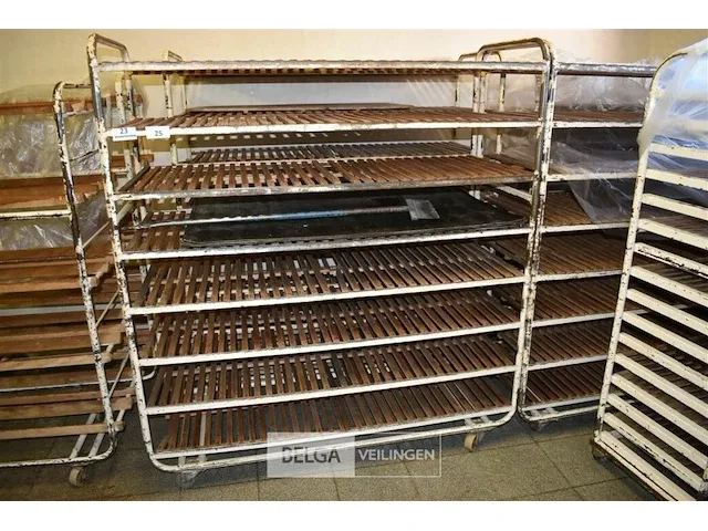 Mobiele broodrek, metaal, 60x145x166. - afbeelding 2 van  2