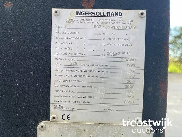 Mobiele compressor ingersoll rand p 130 wd - afbeelding 10 van  11