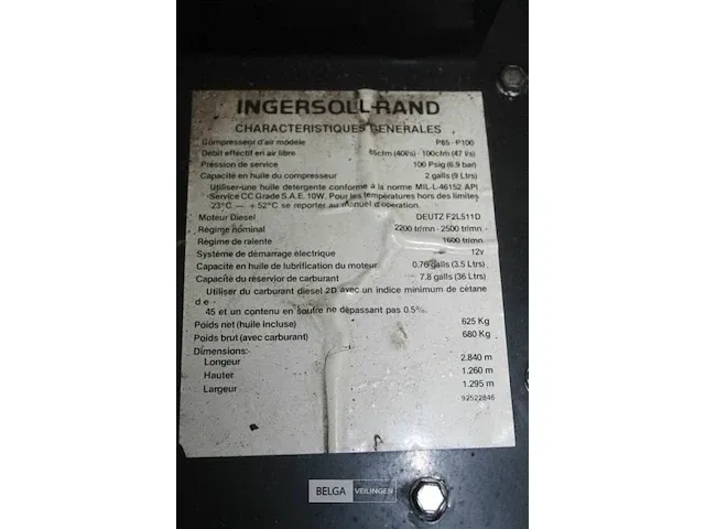 Mobiele compressor ingersoll rand - afbeelding 9 van  10