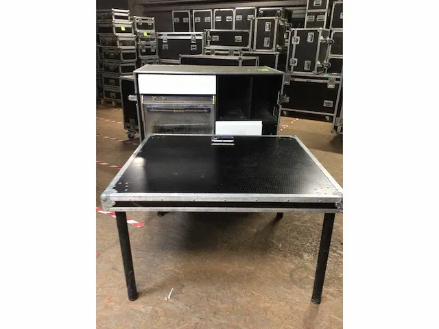Mobiele keuken flightcase kit - vaatwasser pro met opberglade - tafeldeksel - afbeelding 3 van  5