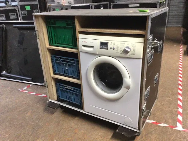 Mobiele keuken flightcase kit - voor wasmachine met lade-opbergruimte - tafeldeksel - afbeelding 1 van  5