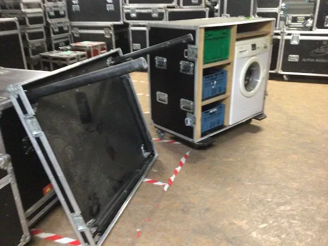 Mobiele keuken flightcase kit - voor wasmachine met lade-opbergruimte - tafeldeksel - afbeelding 3 van  5