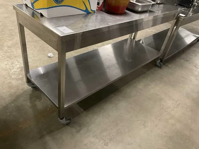 Mobiele rvs werktafel - afbeelding 2 van  7