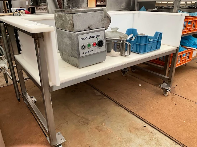 Mobiele rvs werktafel - afbeelding 1 van  3