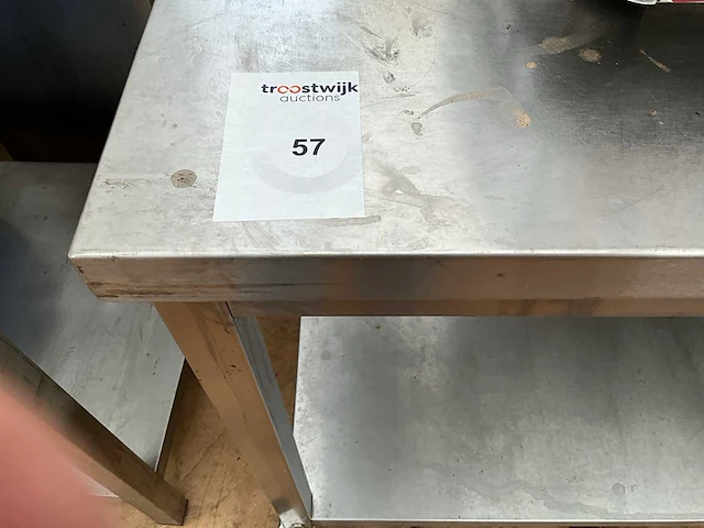 Mobiele rvs werktafel - afbeelding 2 van  3