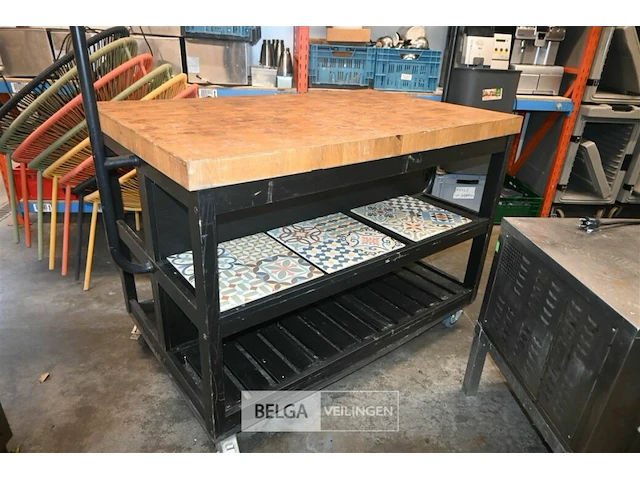 Mobiele tafel met houten blad - afbeelding 6 van  7