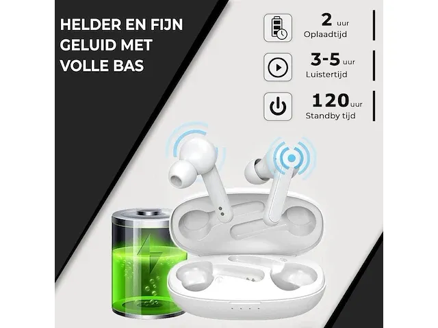 Mobstore earbuds xy-7 wit - draadloze oordopjes - alternatief voor airpods - draadloze bluetooth oordopjes - bluetooth oortjes - afbeelding 3 van  3