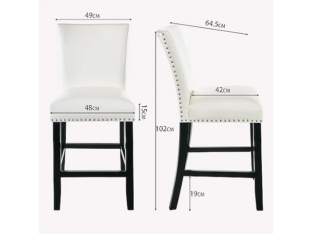 Moderion set van 2 hoge barkrukken - afbeelding 2 van  3