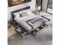 Modern fluwelen bed van 180x200 met lattenbodem en lades - afbeelding 1 van  6
