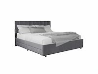 Modern fluwelen bed van 180x200 met lattenbodem en lades - afbeelding 2 van  6