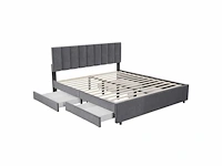 Modern fluwelen bed van 180x200 met lattenbodem en lades - afbeelding 3 van  6