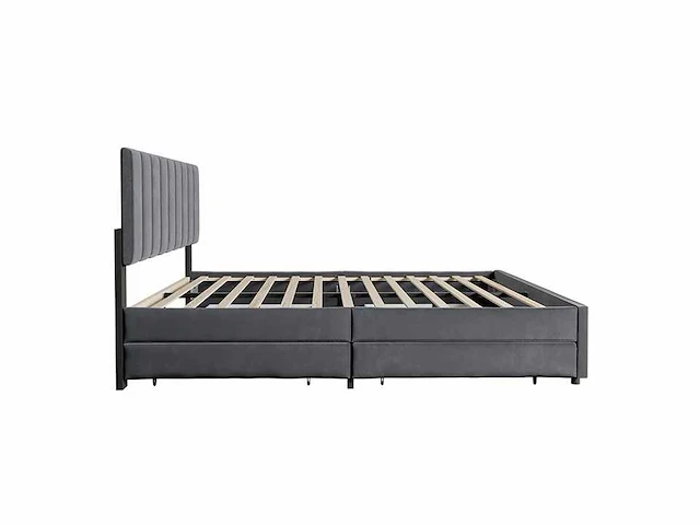 Modern fluwelen bed van 180x200 met lattenbodem en lades - afbeelding 4 van  6