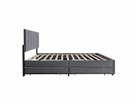 Modern fluwelen bed van 180x200 met lattenbodem en lades - afbeelding 4 van  6