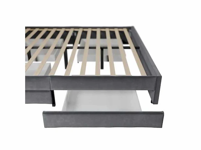 Modern fluwelen bed van 180x200 met lattenbodem en lades - afbeelding 5 van  6